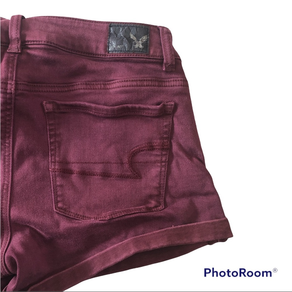 super stretch Hi-Rise Shortie shorts plum color size 4 American Eagle - Picture 2 of 5